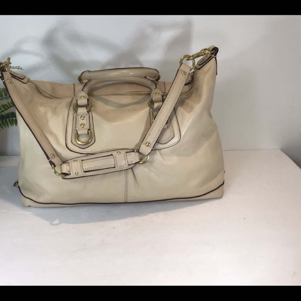 COACH ASHLEY IVORY LEATHER SATCHEL HANDBAG - Picture 12 of 16
